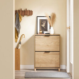 Sobuy Shoe Cabinet With 2 Doors 60X24X83Cm Nordic Fsr200-Ii-N - thumbnail 4