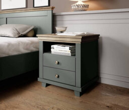 Arte Evora 22 Bedside Table W520mm H540mm D420mm - Green & Oak Lefkas, Stylish Design With 2 Drawers - thumbnail 4