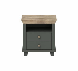 Arte Evora 22 Bedside Table W520mm H540mm D420mm - Green & Oak Lefkas, Stylish Design With 2 Drawers - thumbnail 3