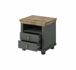 Arte Evora 22 Bedside Table W520mm H540mm D420mm - Green & Oak Lefkas, Stylish Design With 2 Drawers - thumbnail 2
