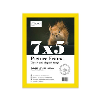 7X5 Yellow Picture Frame (12.7 X 17.8Cm) Poster, Photo, Artwork, Gallery Wall Or Print - image 1