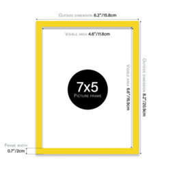 7X5 Yellow Picture Frame (12.7 X 17.8Cm) Poster, Photo, Artwork, Gallery Wall Or Print - thumbnail 3