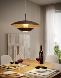 Elegant Brown And Gold Pendant Ceiling Light With E27 Bulb Compatibility - thumbnail 3