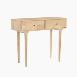 Furniturebox Uk Everest Rectangle White Oak Wood 2 Drawer Console Table - thumbnail 2