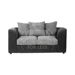 Furnishings For Less UK Luxor Jumbo Cord 3 + 2 Black And Grey Fabric Sofa Suite - thumbnail 5