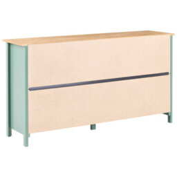 Wyld And Coco Nordic Pine Sideboard Green 2-Door 3-Drawer Scandinavian Style 150Cm - thumbnail 5