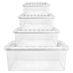 Storm Trading Group 2 X Heavy Duty Multipurpose 32 Litre Home Office Clear Plastic Storage Containers With Lids - thumbnail 3