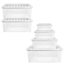 Storm Trading Group 2 X Heavy Duty Multipurpose 32 Litre Home Office Clear Plastic Storage Containers With Lids - thumbnail 2