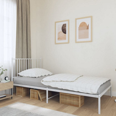 Berkfield Metal Bed Frame With Headboard White 100X200 Cm - image 1