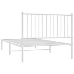 Berkfield Metal Bed Frame With Headboard White 100X200 Cm - thumbnail 7
