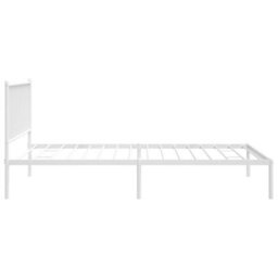 Berkfield Metal Bed Frame With Headboard White 100X200 Cm - thumbnail 6