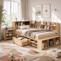 Storage Bed With Drawers & Shelves - thumbnail 1