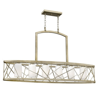 Elegant 6 Bulb Silver Leaf Chandelier With Led E27 75W Bulbs