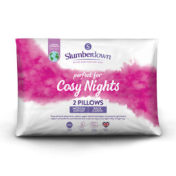 Slumberdown Cosy Nights Pillows 2 Pack Medium Support Front Sleeper Pillows For Neck Pain Relief Comfortable 48X74Cm - thumbnail 1