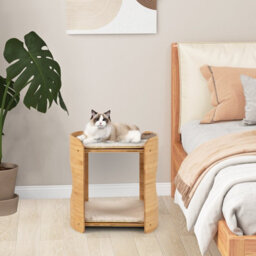 Costway Elevated Cat Bed Cat Tower 2-Tier Cute Small Cat Tree W/ Cat Perch - thumbnail 8