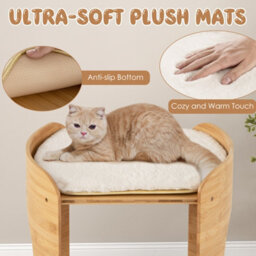 Costway Elevated Cat Bed Cat Tower 2-Tier Cute Small Cat Tree W/ Cat Perch - thumbnail 6