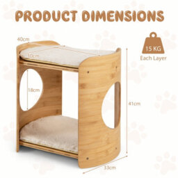 Costway Elevated Cat Bed Cat Tower 2-Tier Cute Small Cat Tree W/ Cat Perch - thumbnail 2
