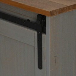 Berkfield Tv Cabinet Halden 2 Sliding Doors Grey 150X40X60 Cm Solid Wood - thumbnail 7