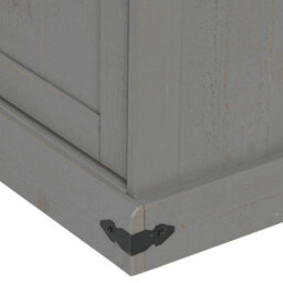 Berkfield Tv Cabinet Halden 2 Sliding Doors Grey 150X40X60 Cm Solid Wood - thumbnail 8