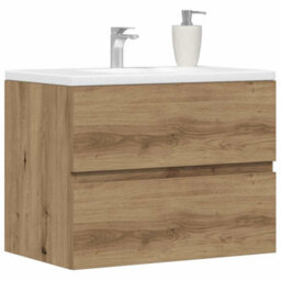 Berkfield Durable Bathroom Cabinet Artisan Oak 60X38.5X45 Cm Engineered Wood - thumbnail 2