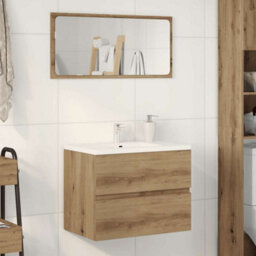 Berkfield Durable Bathroom Cabinet Artisan Oak 60X38.5X45 Cm Engineered Wood - thumbnail 3