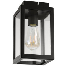 Harper Living Porch Ceiling Light Black With Clear Glass 1Xe27/es Bulb Cap (Bulb Not Included) - thumbnail 4