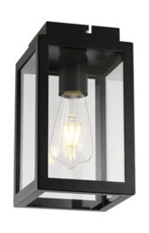 Harper Living Porch Ceiling Light Black With Clear Glass 1Xe27/es Bulb Cap (Bulb Not Included) - thumbnail 1