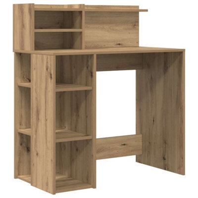 Berkfield Modern Desk With Storage Artisan Oak 90X48X101.5 Cm Engineered Wood - image 1