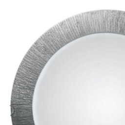 Luminosa Lighting Luminosa Moon Lifestyle Glass Simple Flush Ceiling Light Silver - Sun Silver Finish, 2X E27 - thumbnail 3