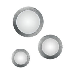 Luminosa Lighting Luminosa Moon Lifestyle Glass Simple Flush Ceiling Light Silver - Sun Silver Finish, 2X E27 - thumbnail 2
