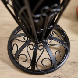 Dibor Vintage Style Matte Black Metal Large Ornate Scrolled Freestanding Umbrella Stand H91 X W34Cm - thumbnail 5