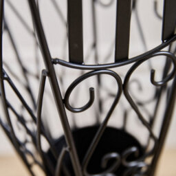 Dibor Vintage Style Matte Black Metal Large Ornate Scrolled Freestanding Umbrella Stand H91 X W34Cm - thumbnail 4