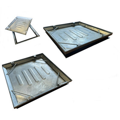 Double Sealed Recessed Internal Manhole Cover & Frame Overall Size 530mm X 530mm X 60mm Tray Depth 45mm - image 1