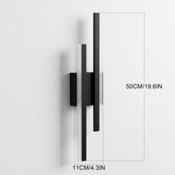 Living And Home Black Dimmable Led Wall Light With Remote Control And Touch Switch,50Cm - thumbnail 8