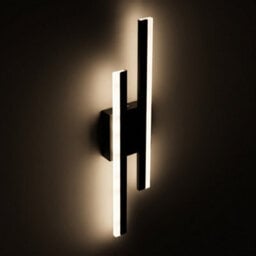 Living And Home Black Dimmable Led Wall Light With Remote Control And Touch Switch,50Cm - thumbnail 1
