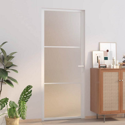 Vidaxl Interior Door 83X201.5 Cm White Matt Glass And Aluminium - image 1