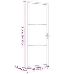 Vidaxl Interior Door 83X201.5 Cm White Matt Glass And Aluminium - thumbnail 3