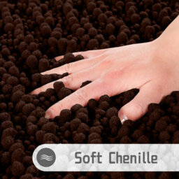 Ameha Brown Chenille Mat 50X80Cm, Extra Soft, Non-Slip, Absorbent Bath Rug & Doormat - thumbnail 3