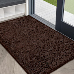 Ameha Brown Chenille Mat 50X80Cm, Extra Soft, Non-Slip, Absorbent Bath Rug & Doormat - thumbnail 5