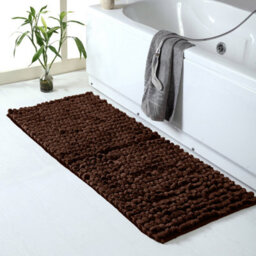 Ameha Brown Chenille Mat 50X80Cm, Extra Soft, Non-Slip, Absorbent Bath Rug & Doormat - thumbnail 6