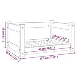 Berkfield Dog Bed 55.5X45.5X28 Cm Solid Pine Wood - thumbnail 8