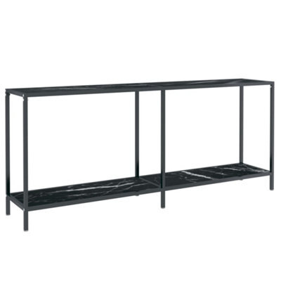 Berkfield Stylish Console Table Black 180X35X75.5 Cm Tempered Glass - image 1
