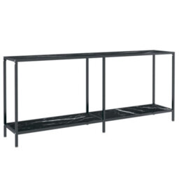 Berkfield Stylish Console Table Black 180X35X75.5 Cm Tempered Glass - thumbnail 1