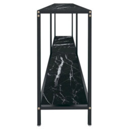 Berkfield Stylish Console Table Black 180X35X75.5 Cm Tempered Glass - thumbnail 4
