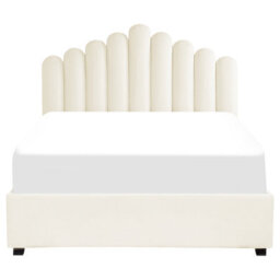 Beliani Ottoman Bed Velvet Vincennes 140 X 200 Cm (Eu Double) Off-White - thumbnail 6