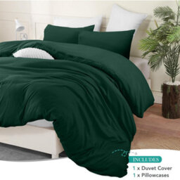 Bedlooms Emerald Cotton Duvet Cover Set, Breathable & Anti-Allergic Bedding Pack, Single 135X200Cm - thumbnail 2