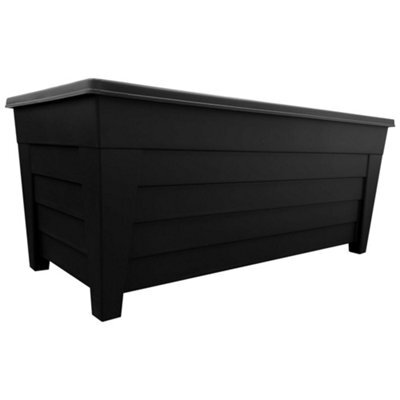 Storm Trading Group 1 X Large Long 55Cm Black Grosvenor Trough Flower Garden Planter For Home, Greenhouse & Patios - image 1