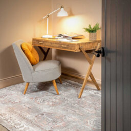 Loomed Distressed Grey Persian Style Washable Non Slip Rug 240X330Cm - thumbnail 4