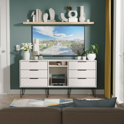Anzio Ready Assembled Matt Kashmir 6 Drawer Sideboard (H)742mm (W)1537mm (D)397mm - image 1