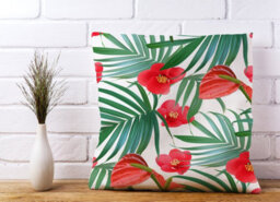 Warren Reed Designer Tropical Flowers And Palm Leaves Hawaiian Cushions 45Cm X 45Cm - thumbnail 2